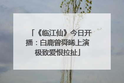 《临江仙》今日开播：白鹿曾舜晞上演极致爱恨拉扯