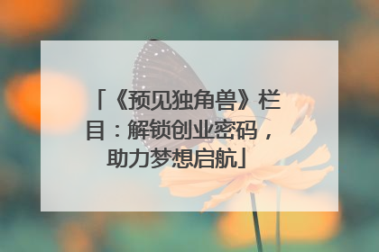 《预见独角兽》栏目：解锁创业密码，助力梦想启航