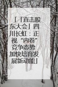 「直击股东大会」四川长虹：正视“内卷”竞争态势 加快培育发展新动能