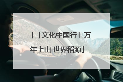 「文化中国行」万年上山 世界稻源