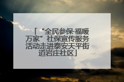 “全民参保·福暖万家”社保宣传服务活动走进泰安天平街道岩庄社区