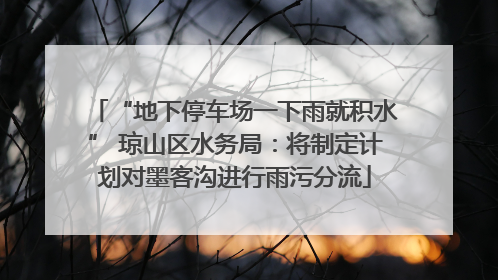 “地下停车场一下雨就积水” 琼山区水务局：将制定计划对墨客沟进行雨污分流