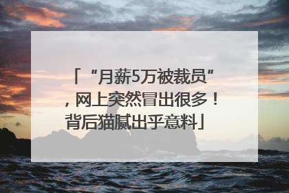 “月薪5万被裁员”，网上突然冒出很多！背后猫腻出乎意料