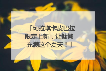 珂拉琪卡皮巴拉限定上新，让慵懒充满这个夏天！