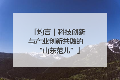 灼言｜科技创新与产业创新共融的“山东范儿”