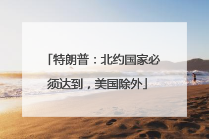 特朗普：北约国家必须达到，美国除外