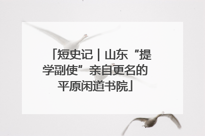 短史记｜山东“提学副使”亲自更名的平原闲道书院