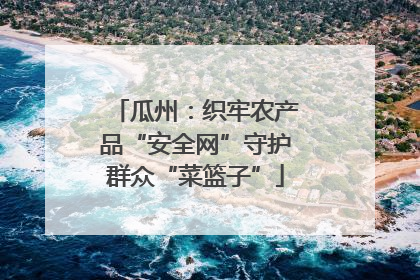 瓜州：织牢农产品“安全网”守护群众“菜篮子”