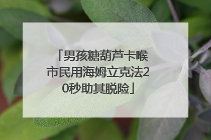男孩糖葫芦卡喉 市民用海姆立克法20秒助其脱险