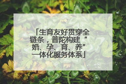 生育友好贯穿全链条，普陀构建“婚、孕、育、养”一体化服务体系