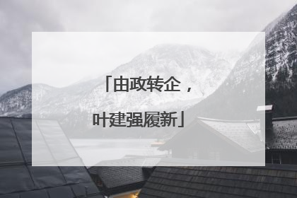 由政转企，叶建强履新