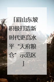 眉山东坡积极打造新时代更高水平“天府粮仓”示范区