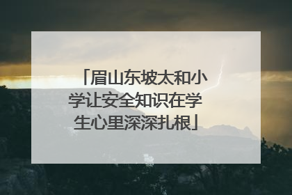眉山东坡太和小学让安全知识在学生心里深深扎根