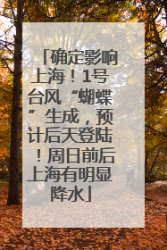 确定影响上海！1号台风“蝴蝶”生成，预计后天登陆！周日前后上海有明显降水