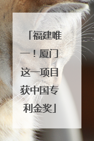 福建唯一！厦门这一项目获中国专利金奖