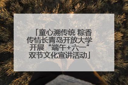 童心溯传统 粽香传情长青岛开放大学开展“端午+六一”双节文化宣讲活动