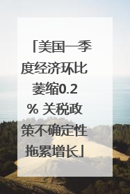 美国一季度经济环比萎缩0.2% 关税政策不确定性拖累增长