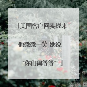 美国客户回头找来 他微微一笑 她说“你们得等等”