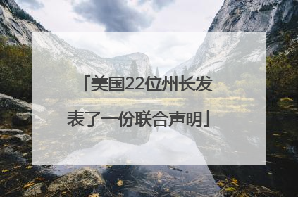 美国22位州长发表了一份联合声明