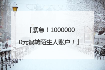紧急！10000000元误转陌生人账户！