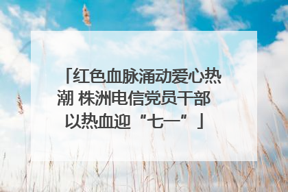 红色血脉涌动爱心热潮 株洲电信党员干部以热血迎“七一”