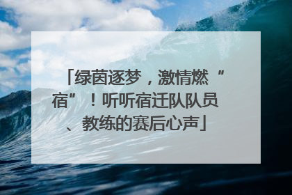 绿茵逐梦，激情燃“宿”！听听宿迁队队员、教练的赛后心声