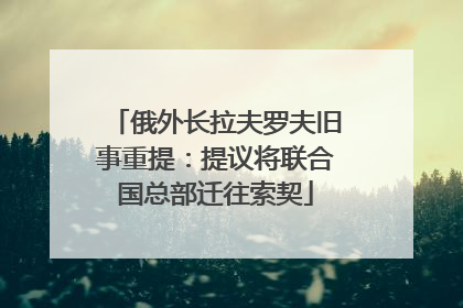 俄外长拉夫罗夫旧事重提：提议将联合国总部迁往索契