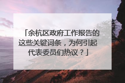 余杭区政府工作报告的这些关键词条，为何引起代表委员们热议？
