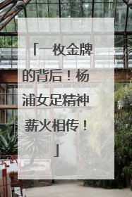 一枚金牌的背后！杨浦女足精神薪火相传！