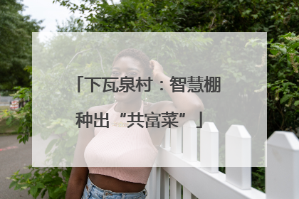 下瓦泉村：智慧棚种出“共富菜”