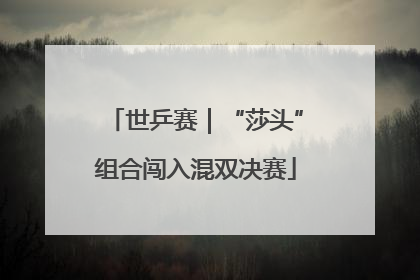 世乒赛｜“莎头”组合闯入混双决赛