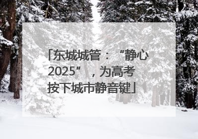 东城城管：“静心2025”，为高考按下城市静音键