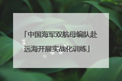 中国海军双航母编队赴远海开展实战化训练