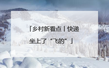 乡村新看点丨快递坐上了“飞的”