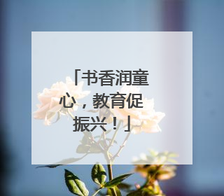 书香润童心，教育促振兴！