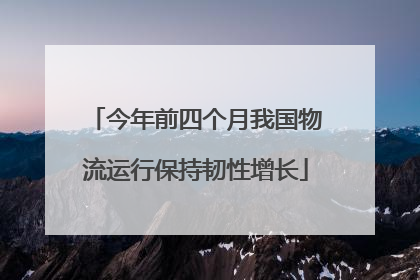 今年前四个月我国物流运行保持韧性增长