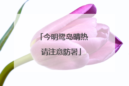 今明鹭岛晴热 请注意防暑