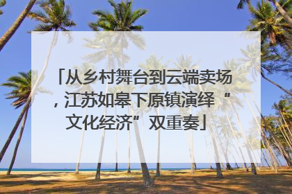 从乡村舞台到云端卖场，江苏如皋下原镇演绎“文化经济”双重奏