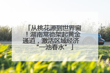 从桃花源到世界窗！湖南常德架起黄金通道，激活区域经济“一池春水”