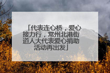 代表连心桥，爱心接力行，常州北港街道人大代表爱心捐助活动再出发