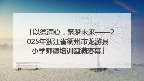 以德润心，筑梦未来——2025年浙江省衢州市龙游县小学师德培训圆满落幕