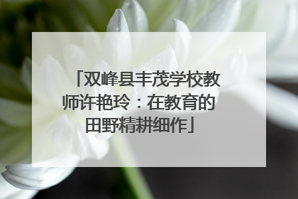 双峰县丰茂学校教师许艳玲：在教育的田野精耕细作