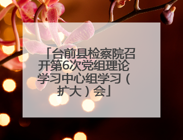 台前县检察院召开第6次党组理论学习中心组学习（扩大）会