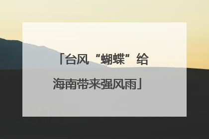 台风“蝴蝶”给海南带来强风雨