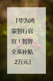 华为鸿蒙智行官宣！智界全系补贴2万元