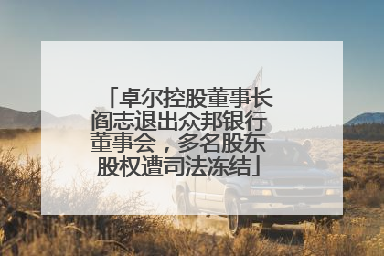 卓尔控股董事长阎志退出众邦银行董事会，多名股东股权遭司法冻结