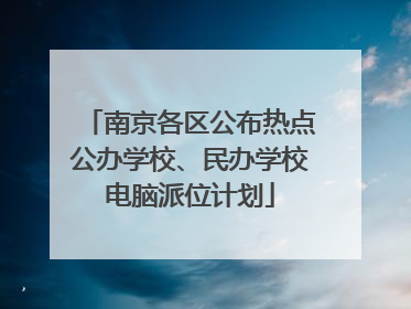 南京各区公布热点公办学校、民办学校电脑派位计划