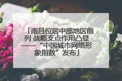 南昌位居中部地区前列 战略支点作用凸显——“中国城市网络形象指数”发布