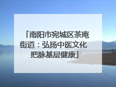 南阳市宛城区茶庵街道：弘扬中医文化 把脉基层健康