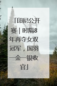 印尼公开赛｜时隔8年再夺女双冠军，国羽一金一银收官